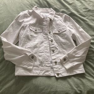 Old Navy Frayed White Denim Jacket